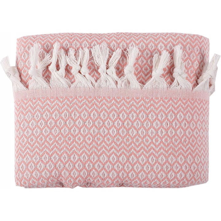 Patura moale pentru canapea, 150x200 cm, roz, bumbac