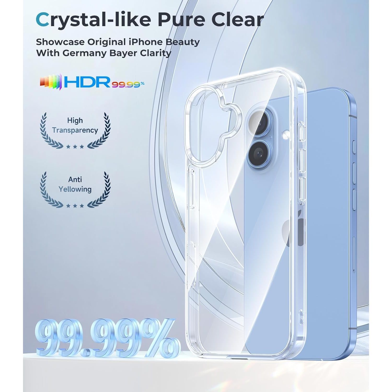 Husa pentru iPhone 17, Transparenta Crystal Clear, Protectie Militara Antisoc, Rezistenta la Ingalbenire, Bumper Ranforsat