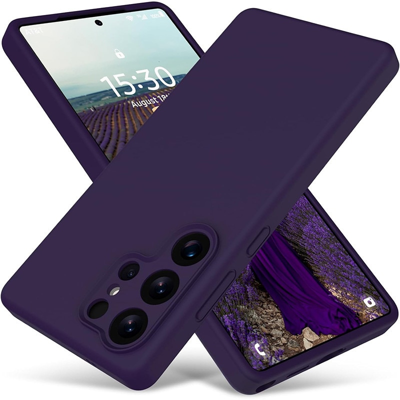 Husa protectie telefon, Silicon, Interior Microfibra, Pentru Samsung Galaxy S25 Ultra, Mov inchis