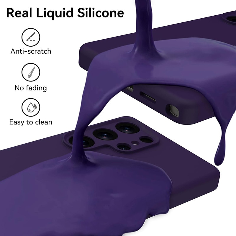 Husa protectie telefon, Silicon, Interior Microfibra, Pentru Samsung Galaxy S25 Ultra, Mov inchis