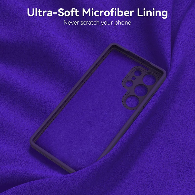 Husa protectie telefon, Silicon, Interior Microfibra, Pentru Samsung Galaxy S25 Ultra, Mov inchis