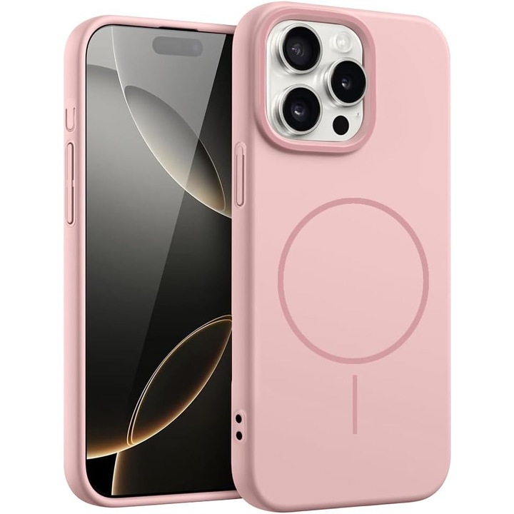 2 db PsAyl mágneses tok iPhone 15 Pro Max készülékhez, rózsaszín, TPU, ultravékony