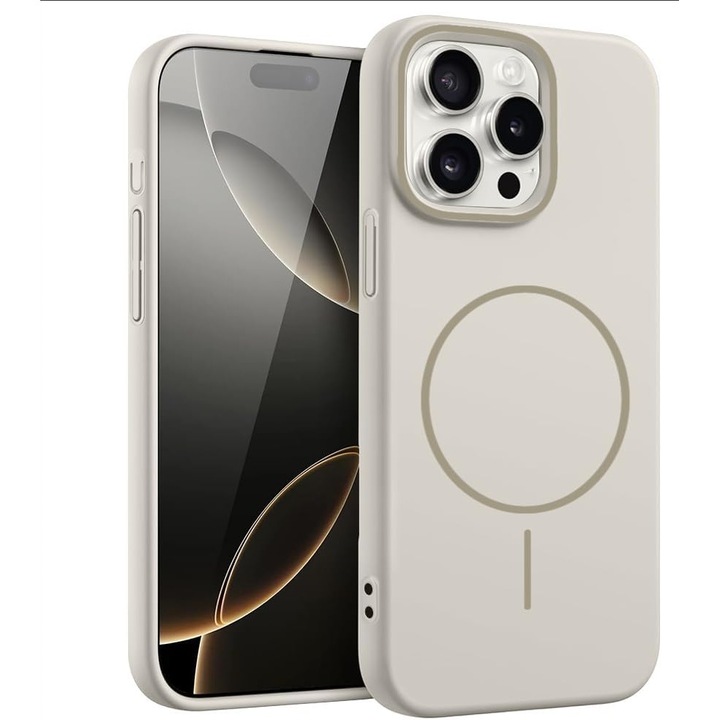 2 darab PsAyl mágneses tok iPhone 14 Pro-hoz, ütésálló védelem, fehér, TPU/PC/mágnes