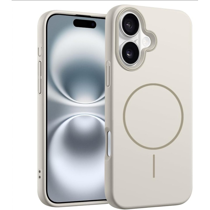 2 db PsAyl mágneses tok iPhone 14-hez, ütésálló védelem, fehér, TPU