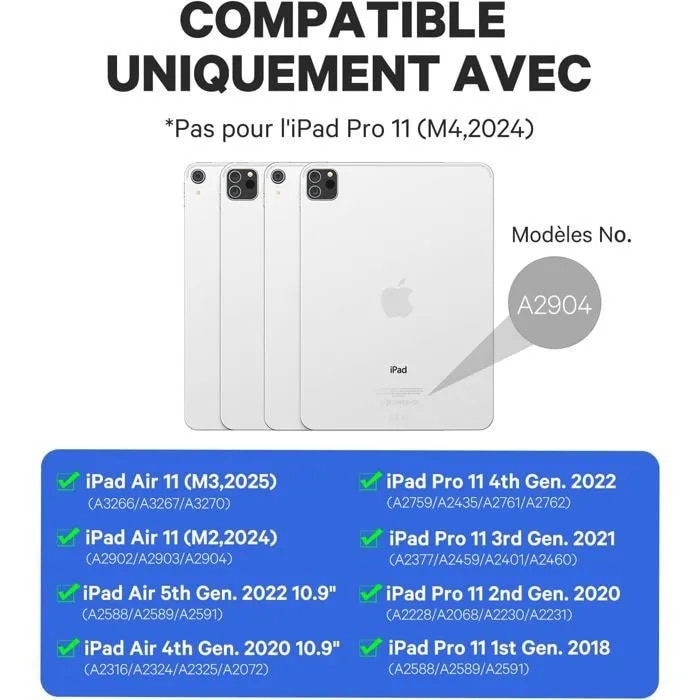Husa cu tastatura pentru iPad Air 11 2025 M3 / 2024 M2 / Generatia 4-5, 10.9 inch – Bluetooth, touchpad, iluminare RGB