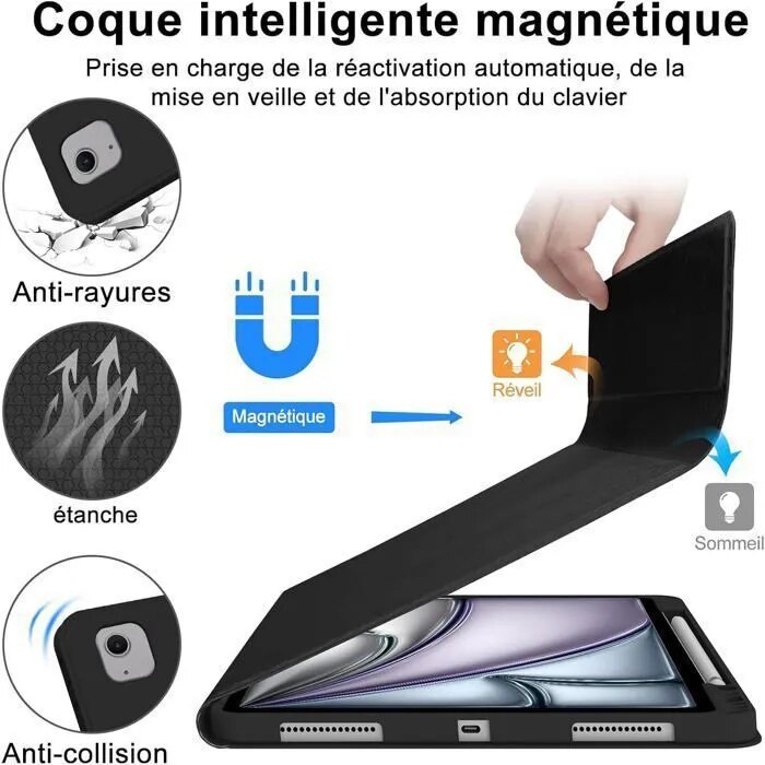 Husa cu tastatura pentru iPad Air 11 2025 M3 / 2024 M2 / Generatia 4-5, 10.9 inch – Bluetooth, touchpad, iluminare RGB