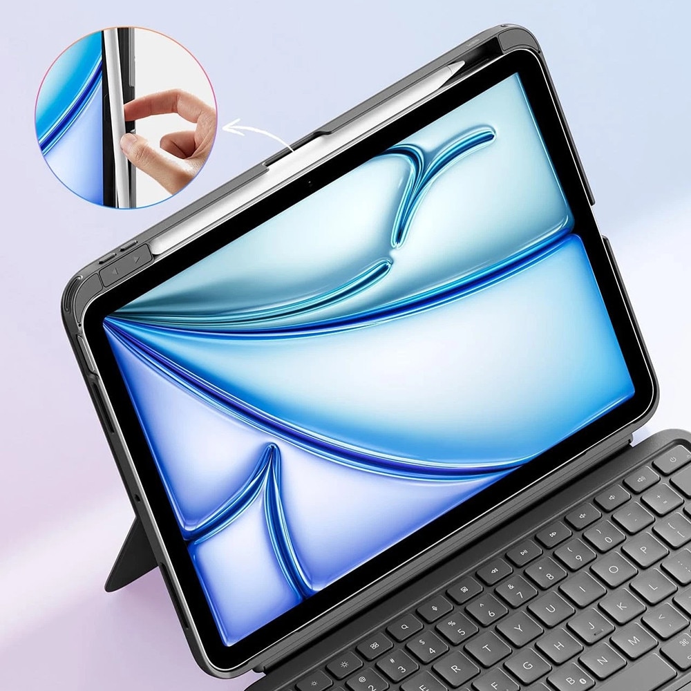 Husa pentru iPad Air 11" (M3/M2 & Gen 5/4) ESR Flex cu Tastatura Magnetica detasabila, Trackpad Mare, Mod Scriere/Vizionare – Dark Gray