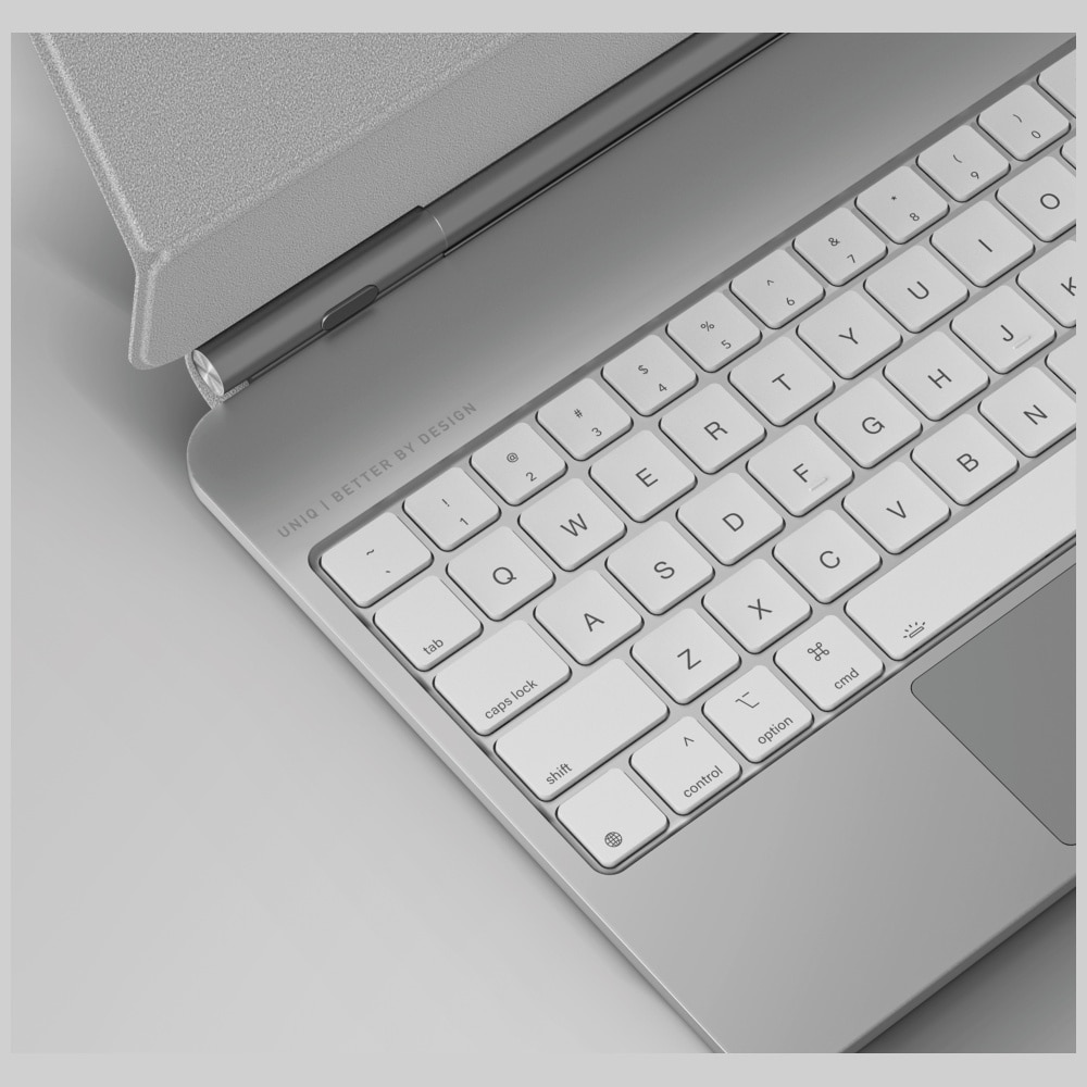 Husa cu tastatura UNIQ Venno Pro compatibila cu iPad Air 11 inch 2024 /2025 / iPad Air 10.9 inch 2022/2020, Alb