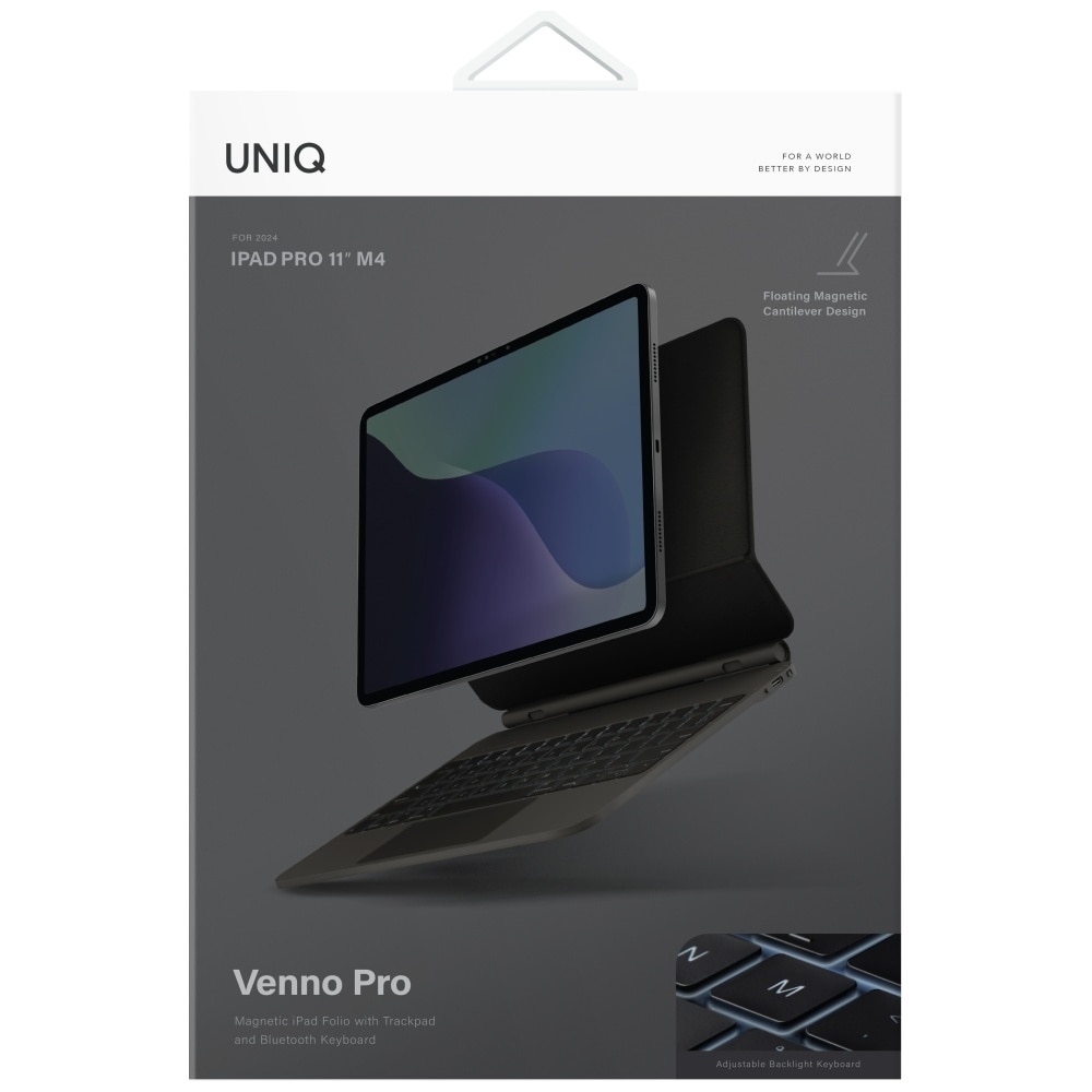 Husa cu tastatura UNIQ Venno Pro compatibila cu iPad Pro 11 inch 2024, Negru