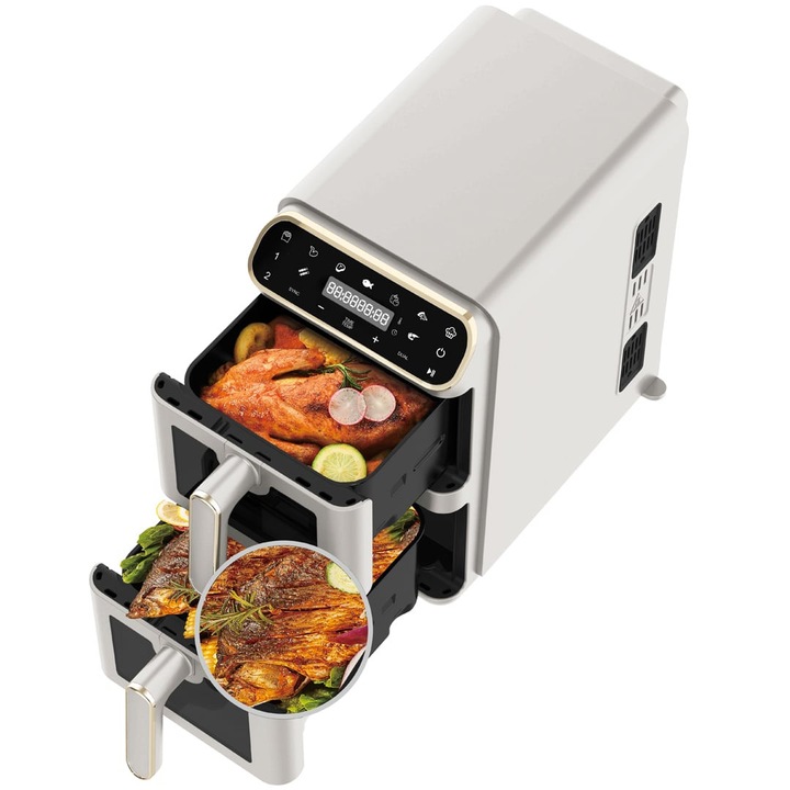 Air fryer dublu 5.5 L + 5.5 L, BH 9803, Sahara Collection Berlinger Haus