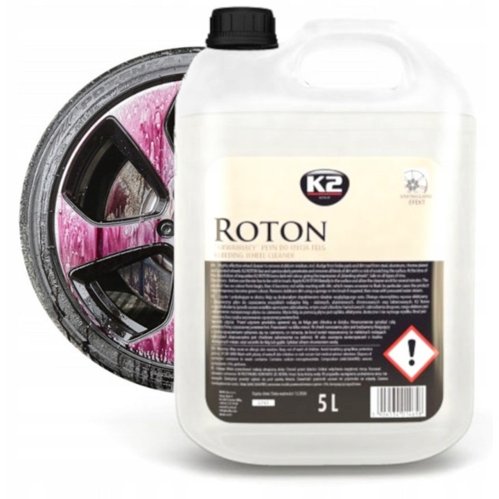 Lichid de curatare jante auto K2 Roton, 5L, efect de 