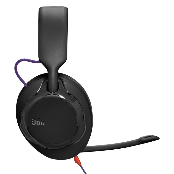 JBL Quantum 250 gamer fejhallgató, vezetékes, térbeli hangzás, fekete, fülre simuló, 50 mm