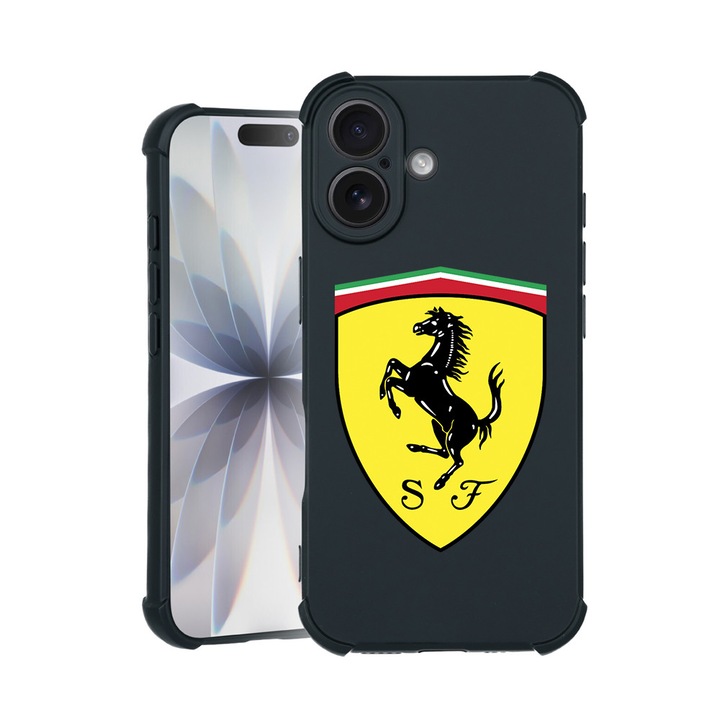 BestCase® Husa TPU Pro Shock Compatibila cu Apple iPhone 15 Pro Max, cu Design Ferrari, colturi intarite, 3100033 ASB 1774