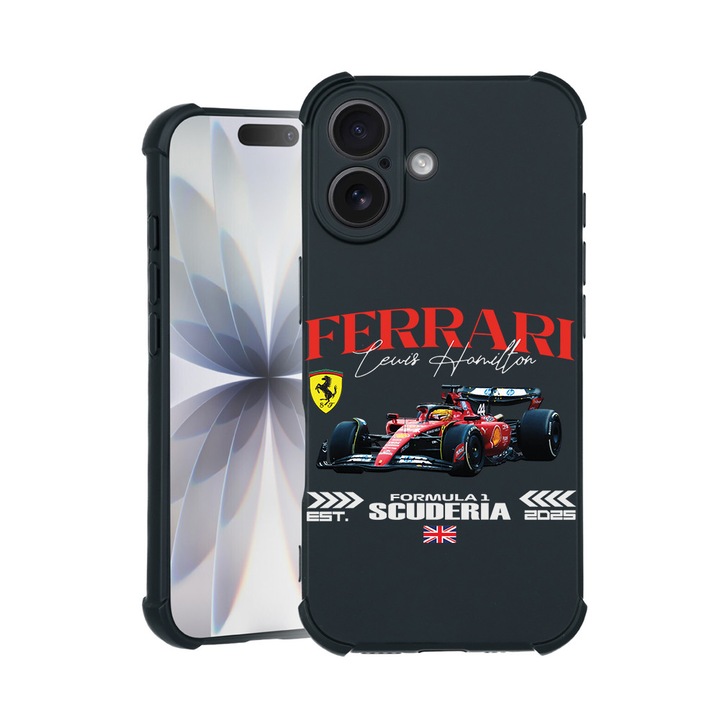 BestCase® TPU Pro Shock Калъф, съвместим с Apple iPhone 15 Pro, с дизайн Ferrari Scuderia, подсилени ъгли, 3100032 ASB 1862
