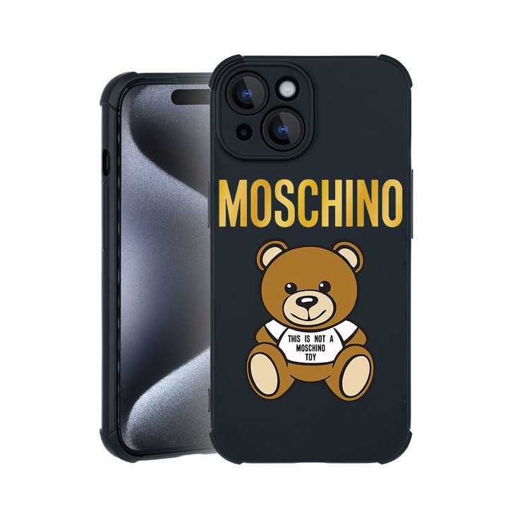 BestCase® Husa TPU Pro Shock Compatibila cu Apple iPhone 15, cu Design It's Not a Moschino Bear, colturi intarite, 3100031 ASB 880