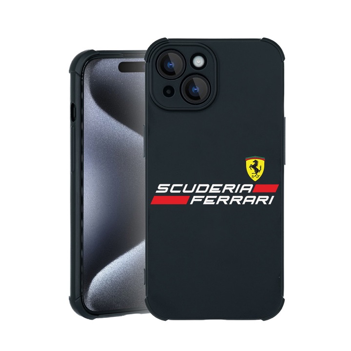 BestCase® Husa TPU Pro Shock Compatibila cu Apple iPhone 15, cu Design Ferrari Scuderia, colturi intarite, 3100031 ASB 1886