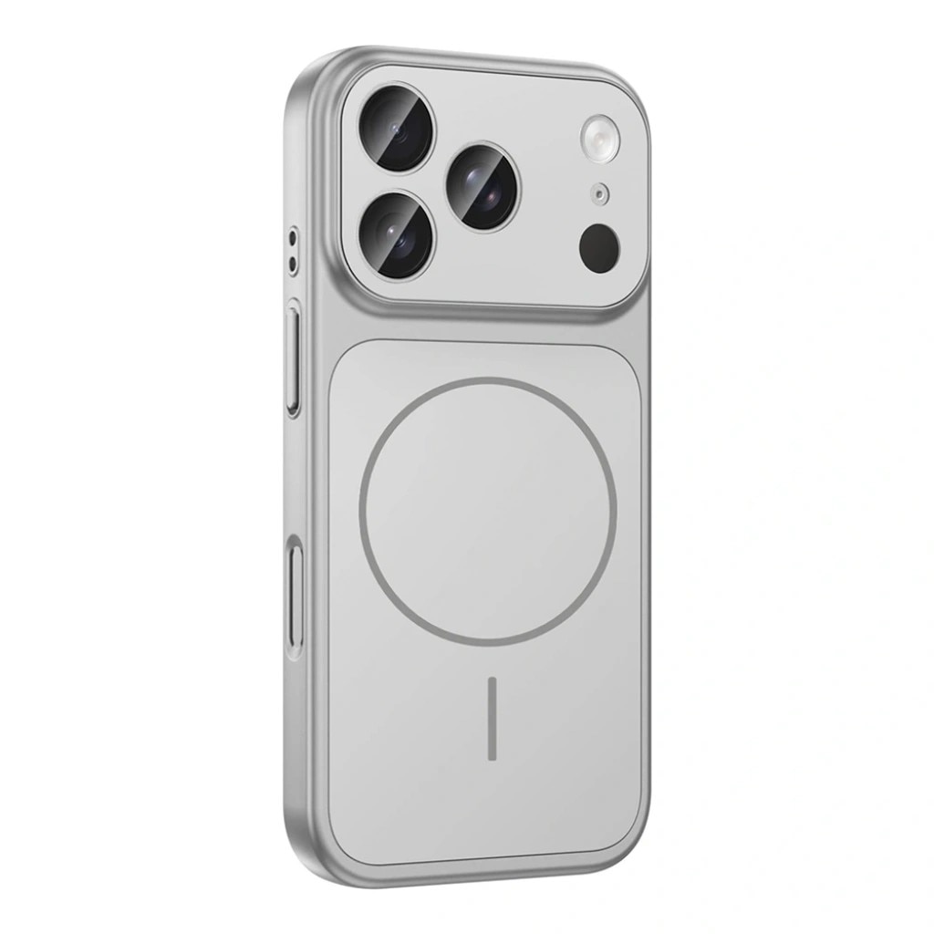 Husa pentru iPhone 17 Pro, GlassLook, compatibil cu MagSafe, Premium, Ultra Subtire, Argintiu