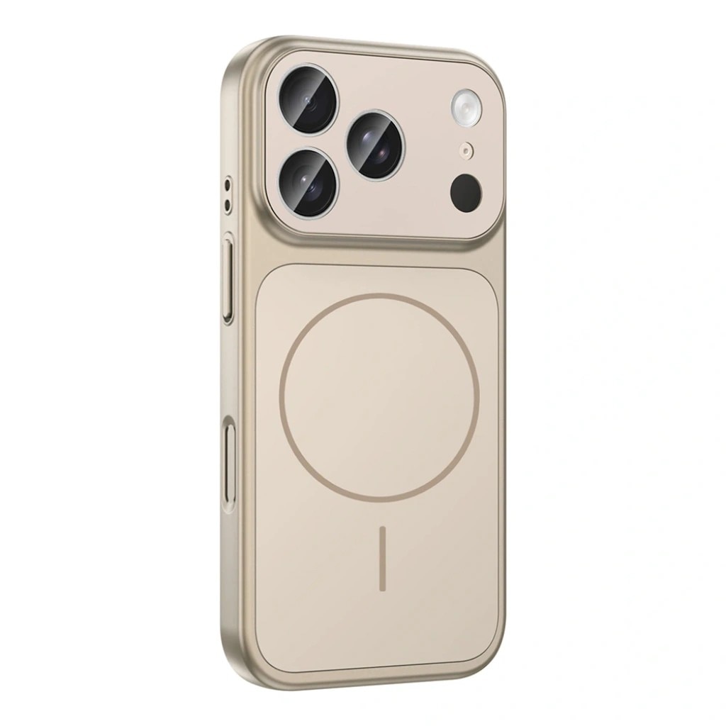Husa pentru iPhone 17, GlassLook, compatibil cu MagSafe, Premium, Ultra Subtire, Auriu