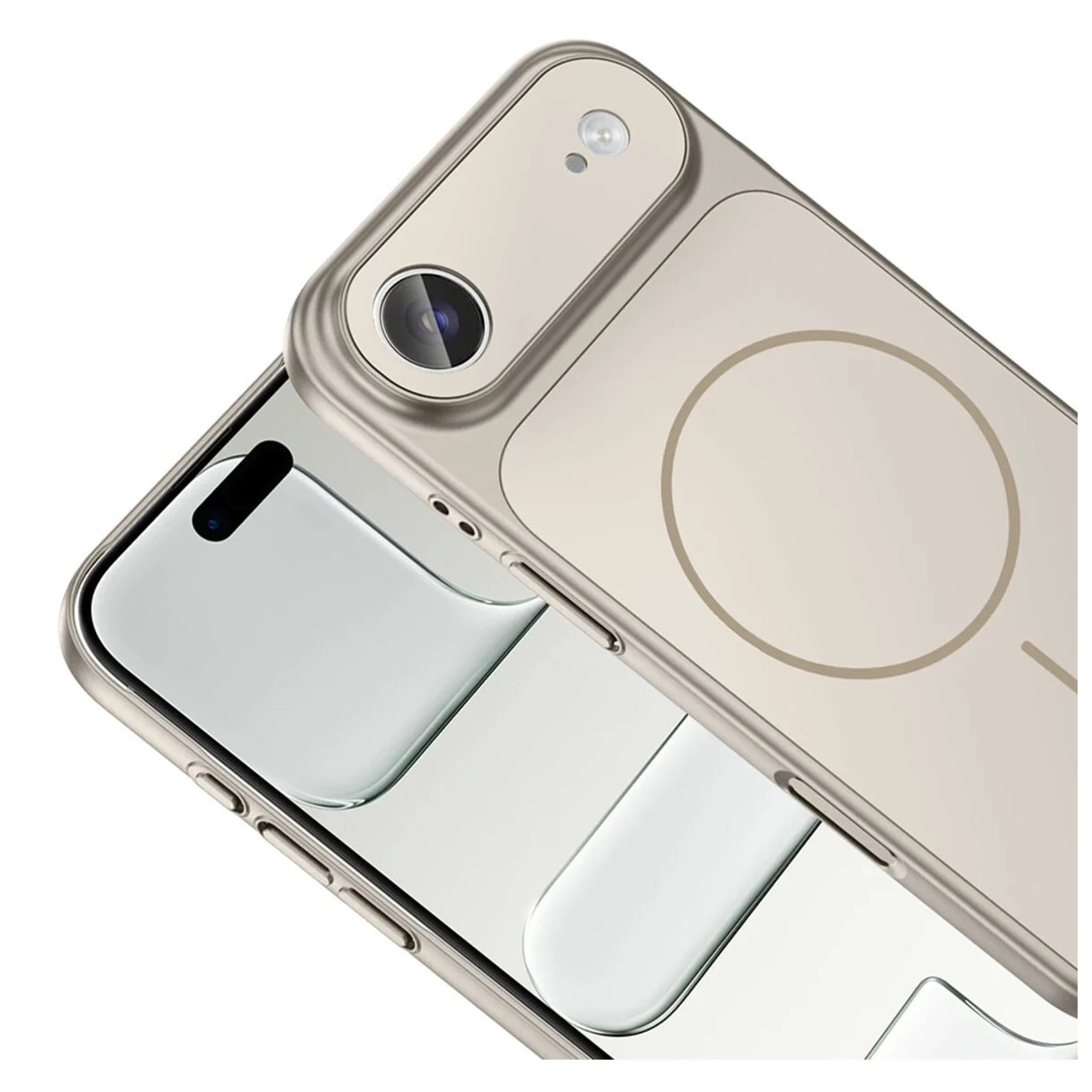Husa pentru iPhone 17 Air, GlassLook, compatibil cu MagSafe, Premium, Ultra Subtire, Gri