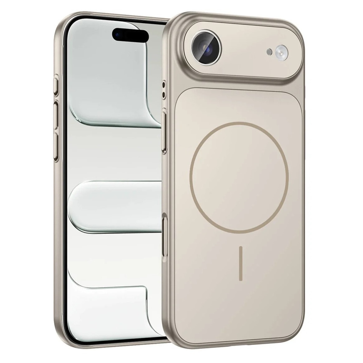 Husa pentru iPhone 17 Air, GlassLook, compatibil cu MagSafe, Premium, Ultra Subtire, Gri