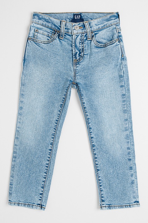 GAP, Blugi drepti cu talie ajustabila, Albastru melange