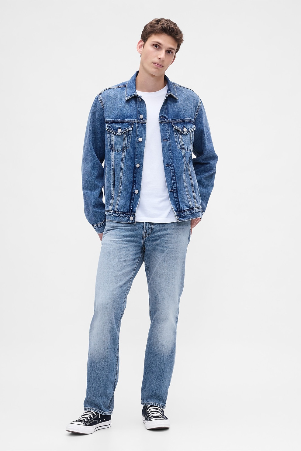 GAP, Blugi relaxed fit cu croiala dreapta, Albastru, W32-L32
