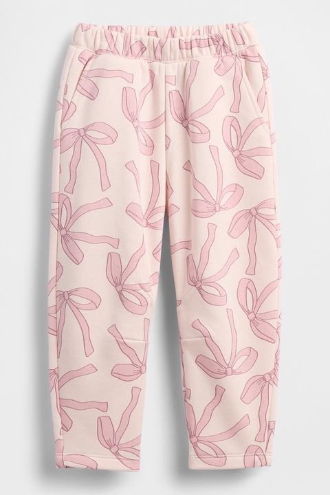 GAP, Mintás nadrág rugalmas derékrésszel, Rózsaszín/Világosbézs, 110 CM