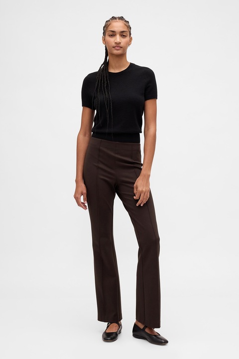 GAP, Pantaloni bootcut cu talie inalta, Maro inchis