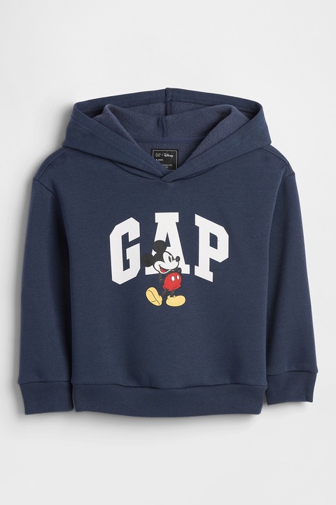 GAP, Hanorac cu logo si Mickey Mouse, Albastru ultramarin