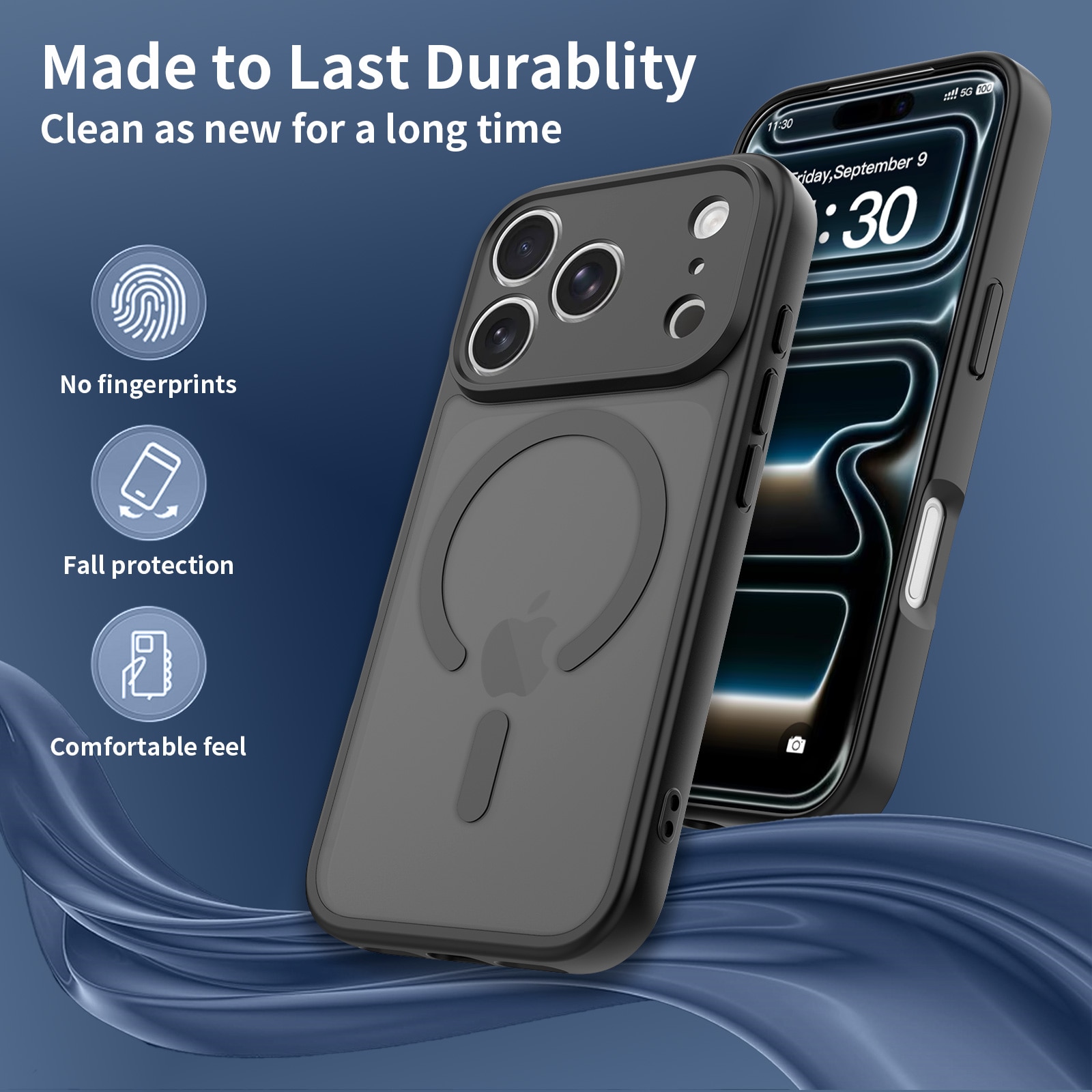 Husa de protectie pentru iPhone 17 Pro, Omelivon, MagSafe, Protectie completa, Anti-Soc, Decupaje Precise, Incarcare Wireless, Gri inchis