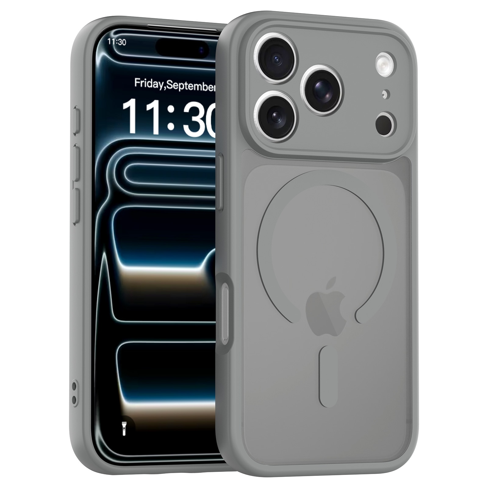 Husa de protectie pentru iPhone 17 Pro, Omelivon, MagSafe, Protectie completa, Anti-Soc, Decupaje Precise, Incarcare Wireless, Gri inchis