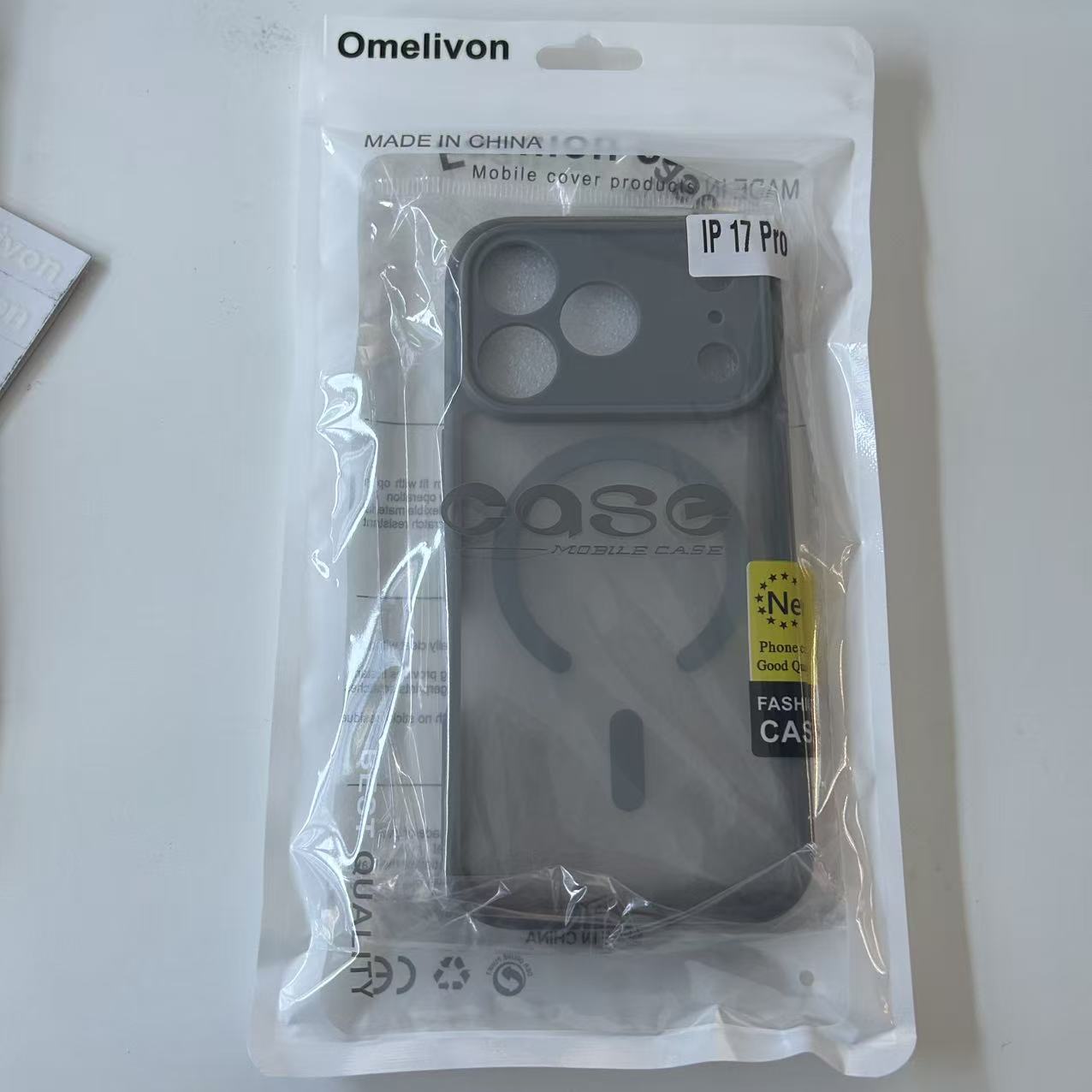 Husa de protectie pentru iPhone 17 Pro, Omelivon, MagSafe, Protectie completa, Anti-Soc, Decupaje Precise, Incarcare Wireless, Gri inchis