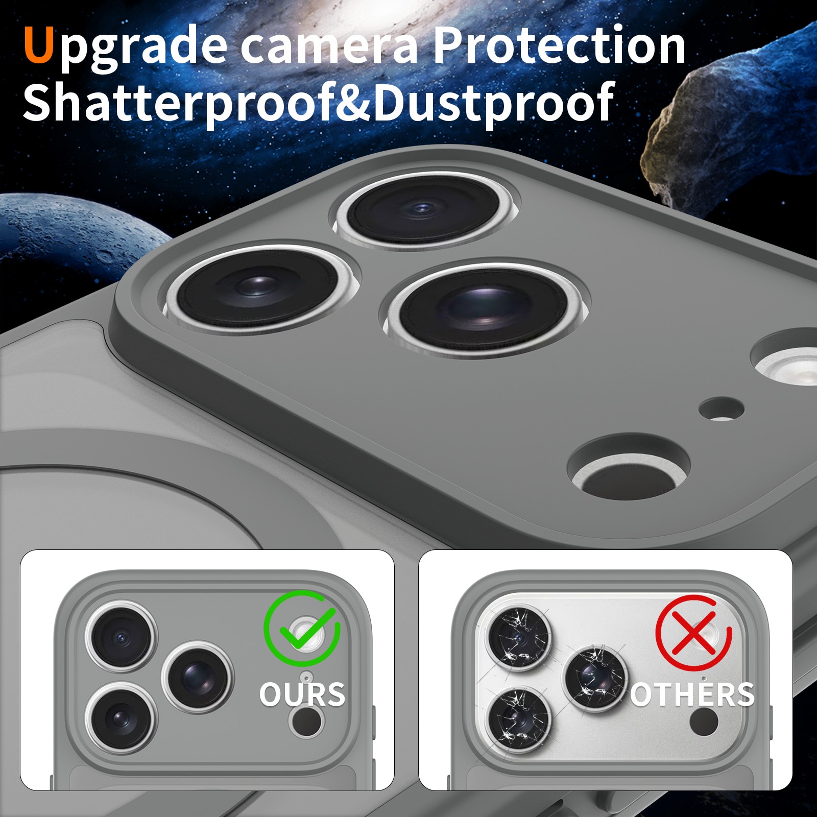 Husa de protectie pentru iPhone 17 Pro, Omelivon, MagSafe, Protectie completa, Anti-Soc, Decupaje Precise, Incarcare Wireless, Gri inchis