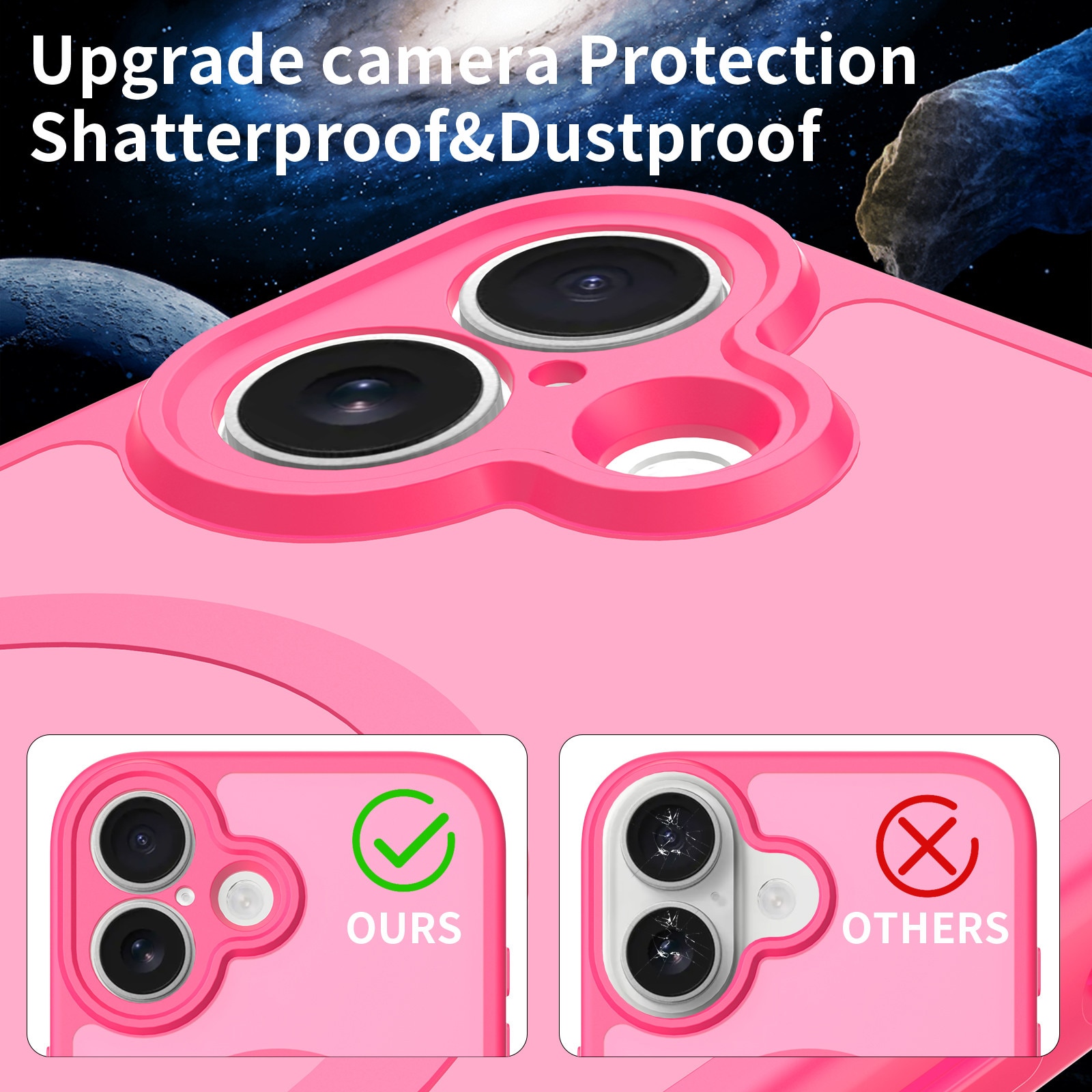 Husa de protectie pentru iPhone 17, Omelivon, MagSafe, Protectie completa, Anti-Soc, Decupaje Precise, Incarcare Wireless, Roz aprins