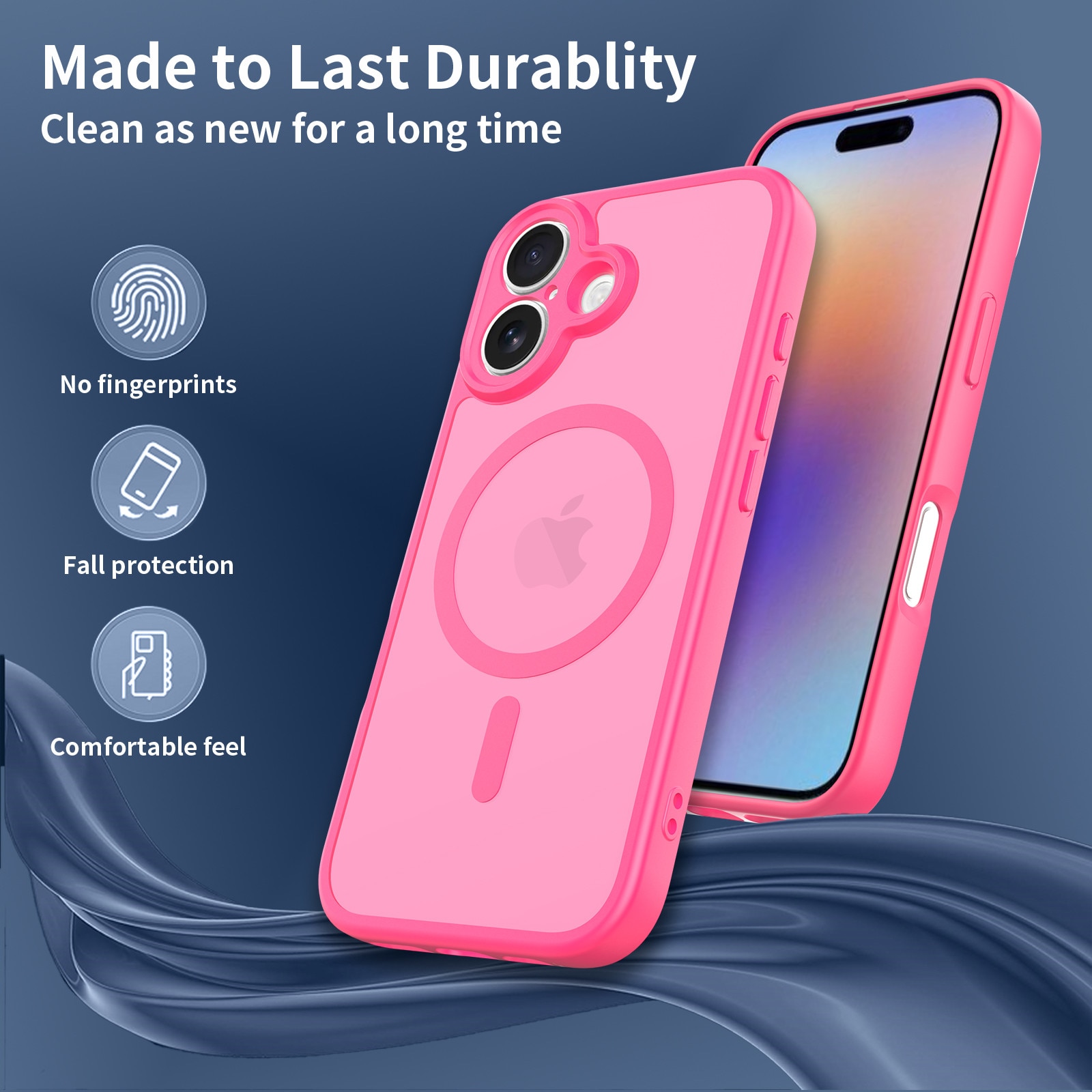 Husa de protectie pentru iPhone 17, Omelivon, MagSafe, Protectie completa, Anti-Soc, Decupaje Precise, Incarcare Wireless, Roz aprins
