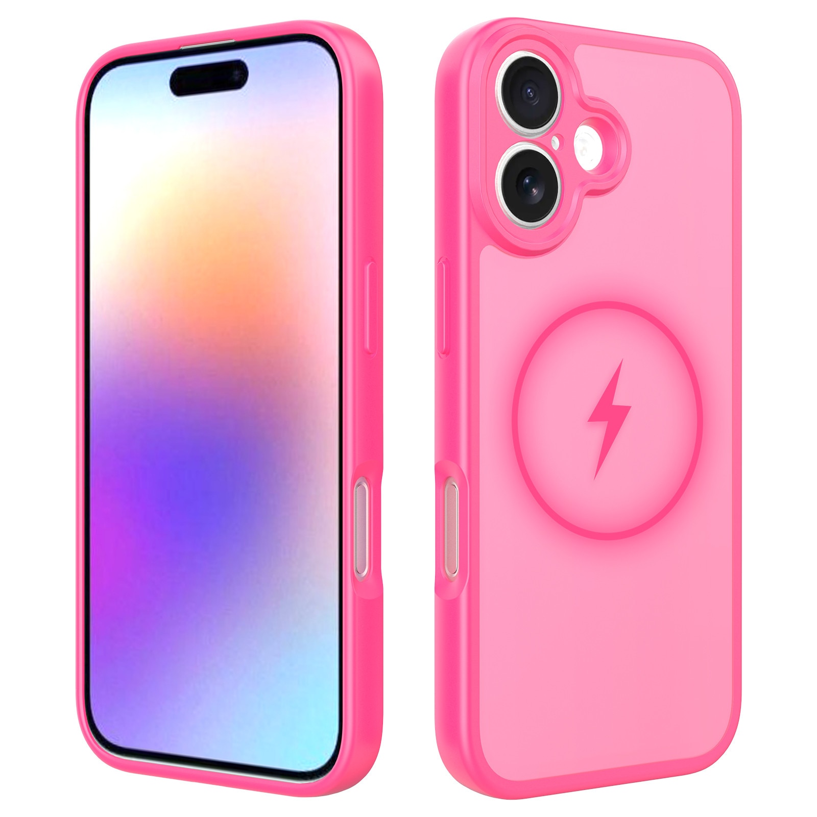 Husa de protectie pentru iPhone 17, Omelivon, MagSafe, Protectie completa, Anti-Soc, Decupaje Precise, Incarcare Wireless, Roz aprins