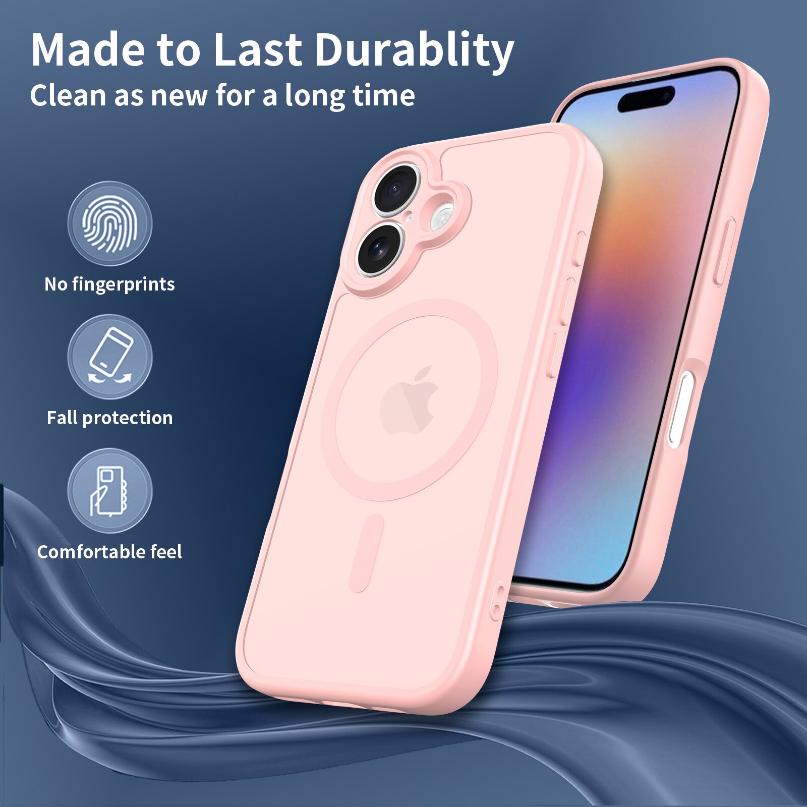 Husa de protectie pentru iPhone 17, Omelivon, MagSafe, Protectie completa, Anti-Soc, Decupaje Precise, Incarcare Wireless, Roz deschis
