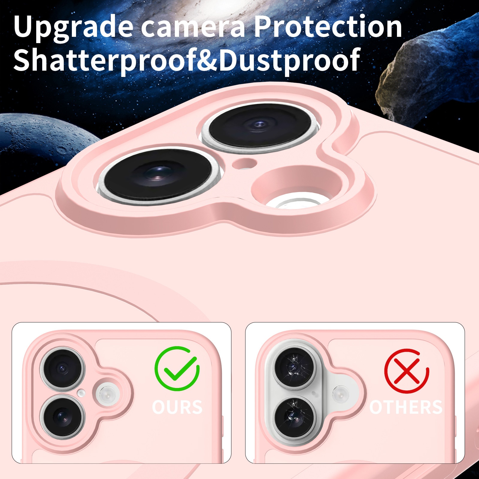 Husa de protectie pentru iPhone 17, Omelivon, MagSafe, Protectie completa, Anti-Soc, Decupaje Precise, Incarcare Wireless, Roz deschis