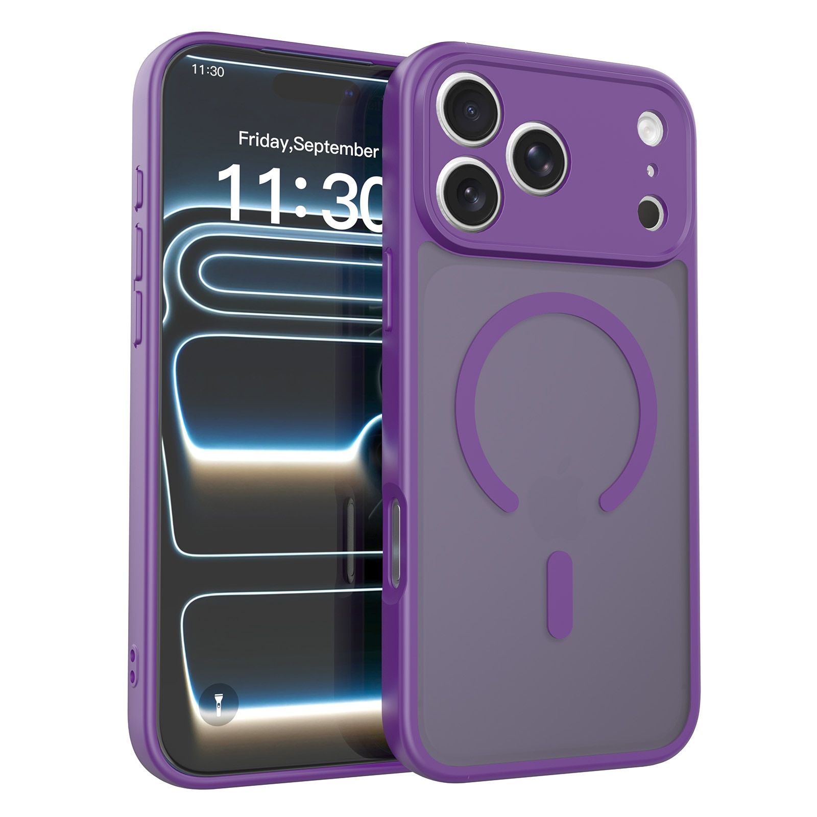 Husa de protectie pentru iPhone 17 Pro Max, Omelivon, MagSafe, Protectie completa, Anti-Soc, Decupaje Precise, Incarcare Wireless, Violet inchis
