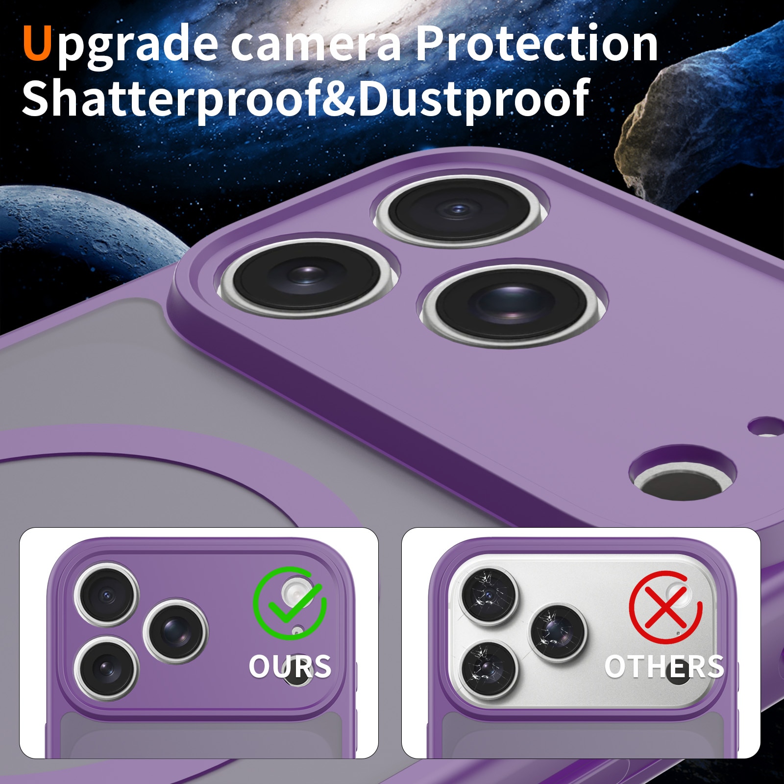 Husa de protectie pentru iPhone 17 Pro Max, Omelivon, MagSafe, Protectie completa, Anti-Soc, Decupaje Precise, Incarcare Wireless, Violet inchis