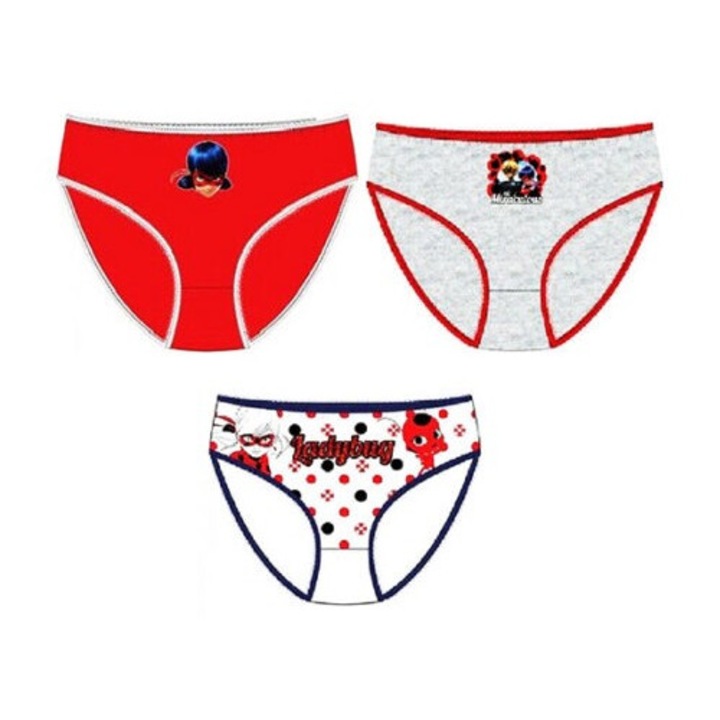 Szett 3 pár bugyi, Katica, lányoknak, 4-5 év