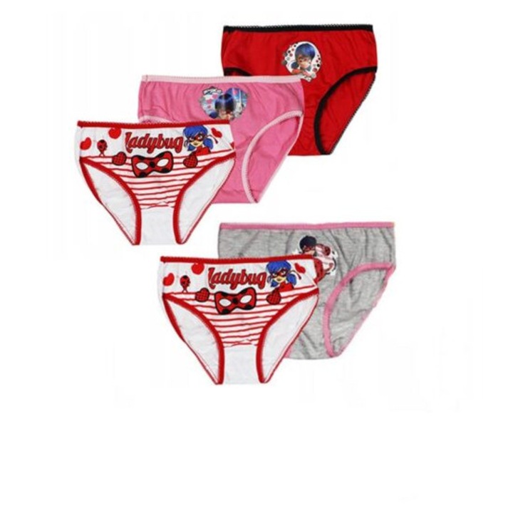 5 darabos bugyi szett, Katica, lányoknak, 4-5 év