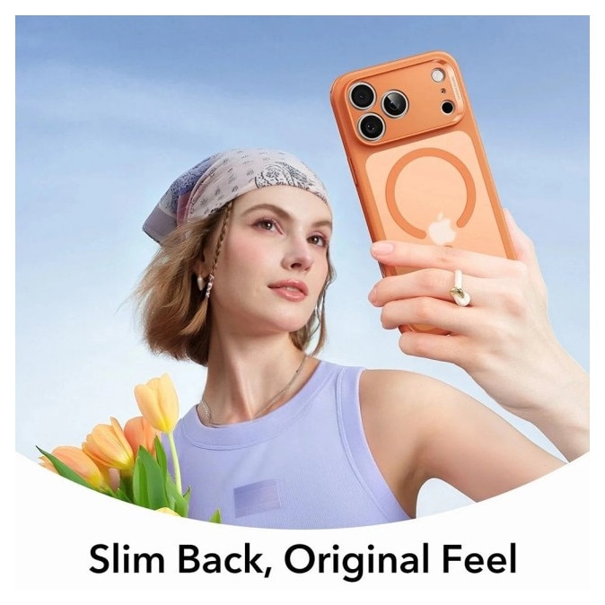 Husa ESR Classic HaloLock Compatibila Cu iPhone 17 Pro, Functie MagSafe, Protectie La Camera, Colturi Intarite, Frost Orange
