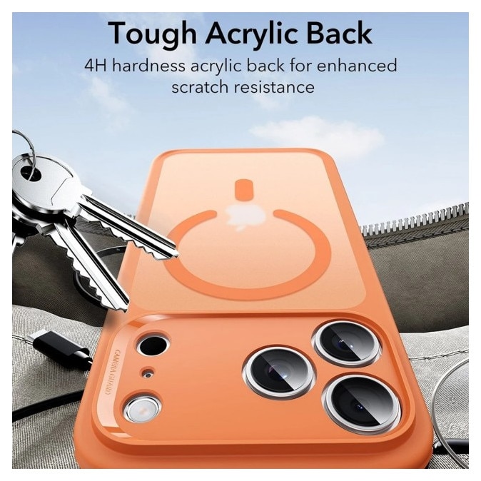 Husa ESR Classic HaloLock Compatibila Cu iPhone 17 Pro, Functie MagSafe, Protectie La Camera, Colturi Intarite, Frost Orange