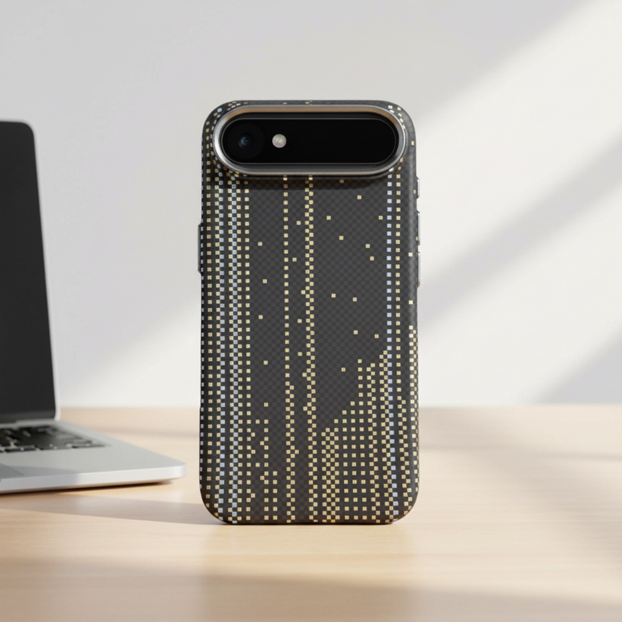 Husa Premium VibeXo pentru iPhone Air, Policarbonat, Efect fosforescent, Compatibil cu functie MagSafe, Ultra Slim, Neagra