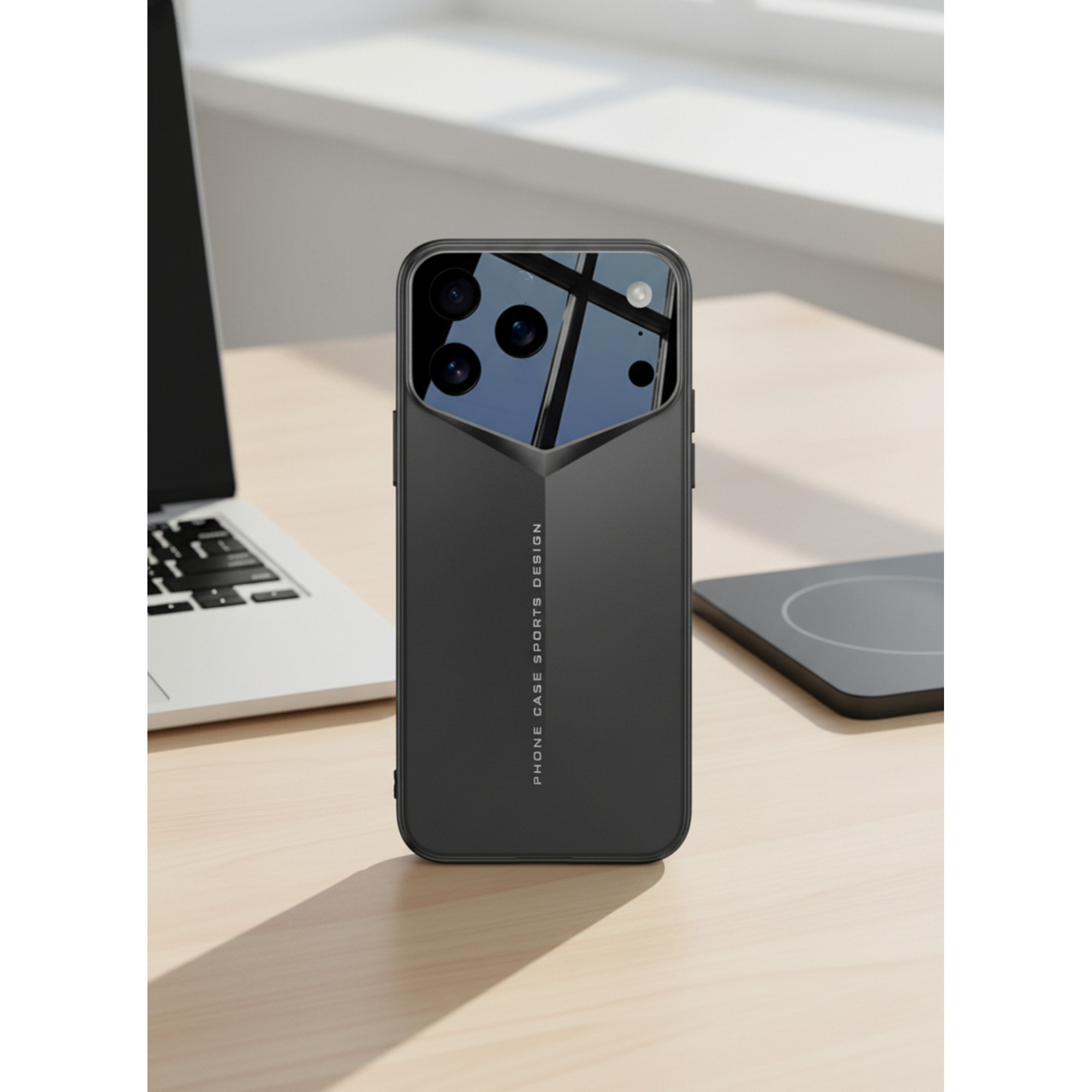 Husa Premium VibeXo pentru iPhone 17 Pro, Policarbonat Dur, Anti-soc, Mata, Ultra Slim, Protectie Spate, Neagra