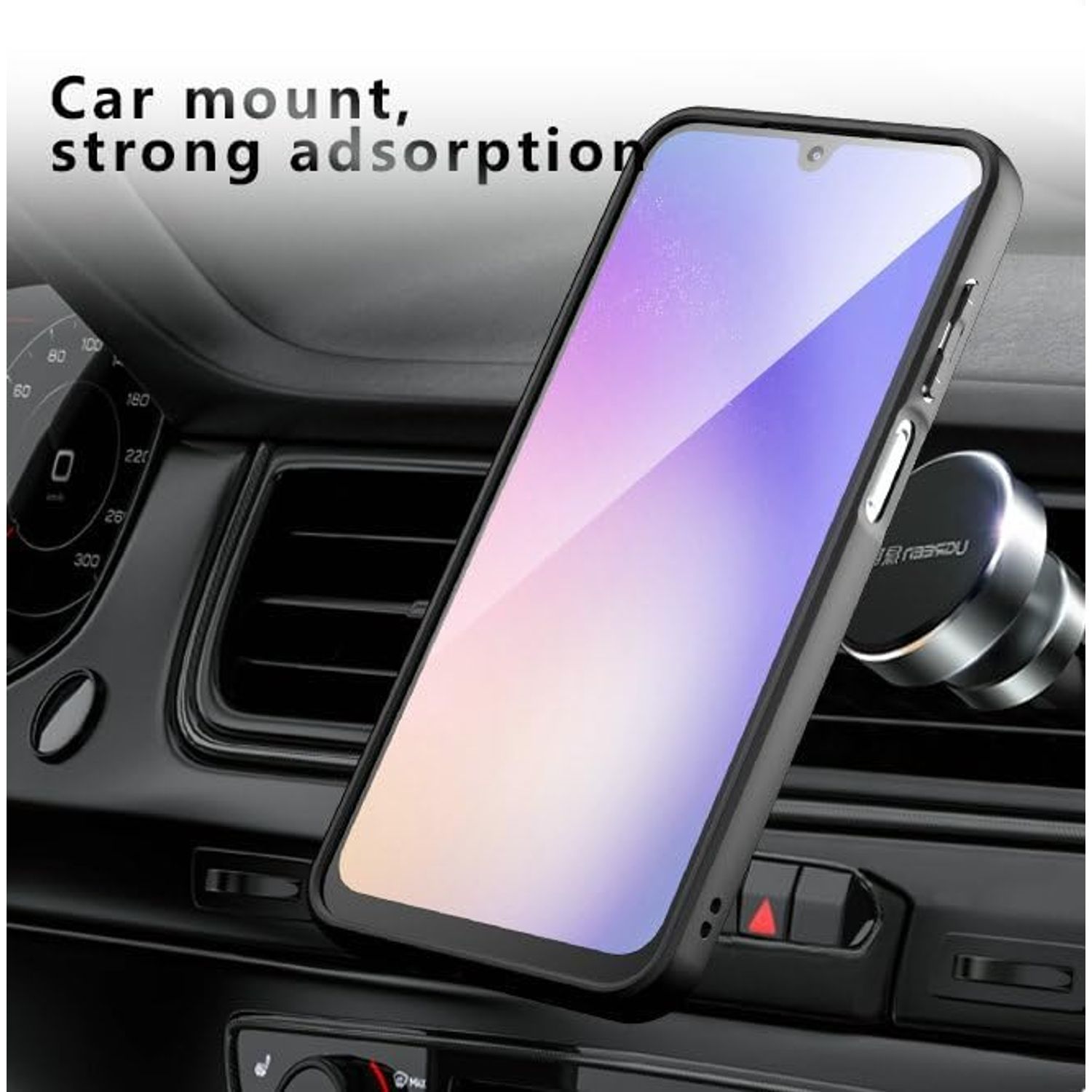 Husa Magnetica pentru Samsung Galaxy A36/A56 5G, Carcasa Protectie Antisoc, Subtire, Mata Translucida, Anti-Amprenta, Rezistenta, Negru