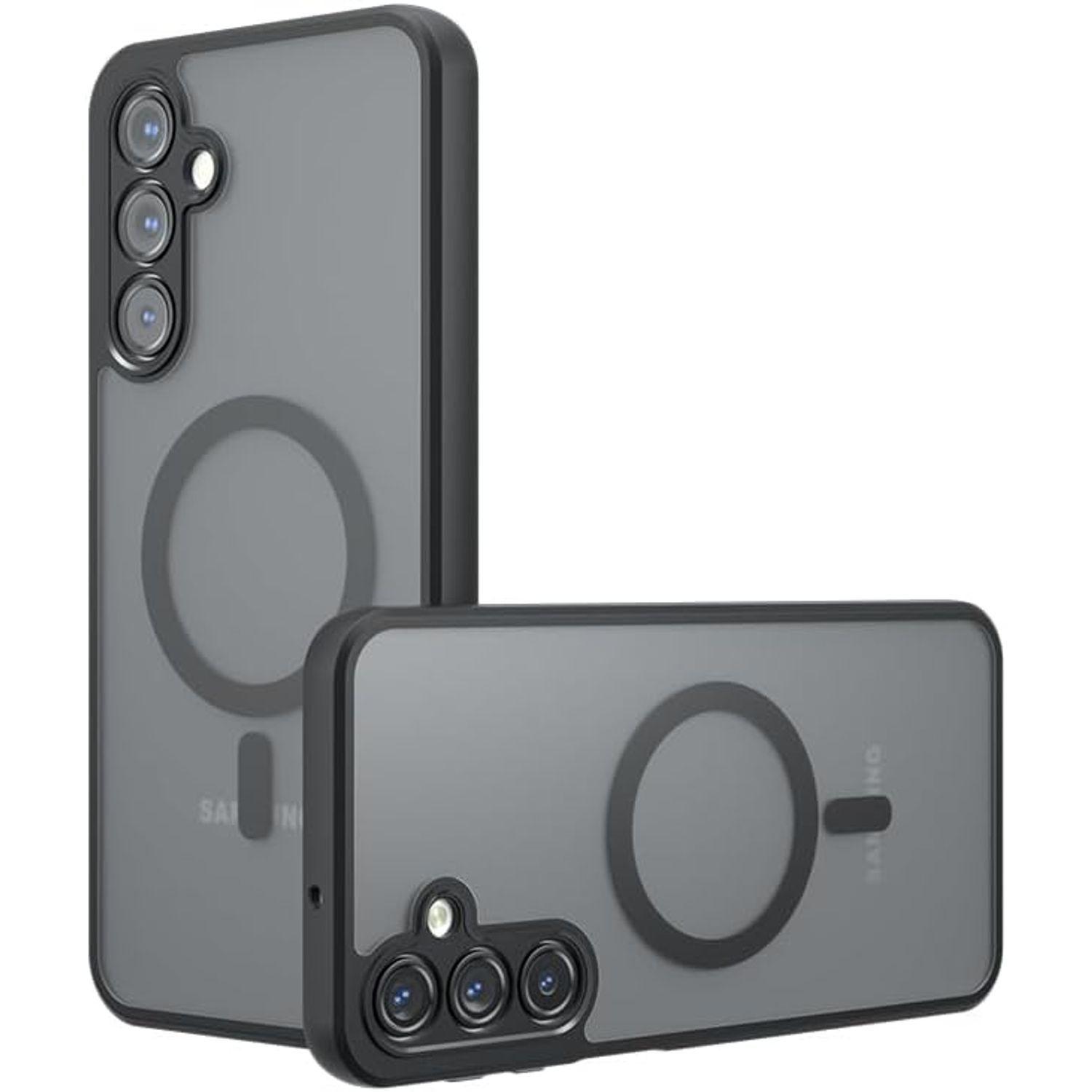 Husa Magnetica pentru Samsung Galaxy A36/A56 5G, Carcasa Protectie Antisoc, Subtire, Mata Translucida, Anti-Amprenta, Rezistenta, Negru