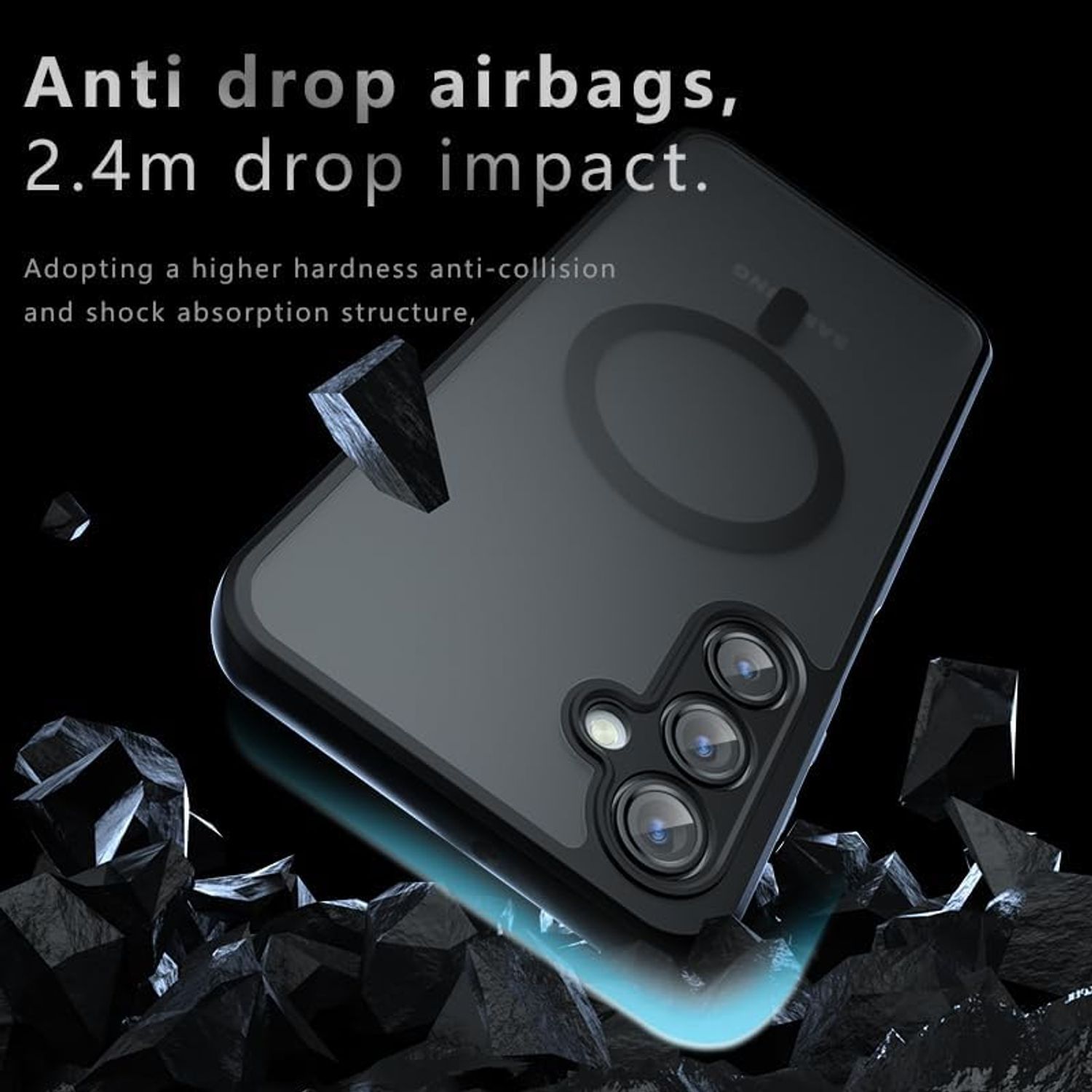 Husa Magnetica pentru Samsung Galaxy A36/A56 5G, Carcasa Protectie Antisoc, Subtire, Mata Translucida, Anti-Amprenta, Rezistenta, Negru