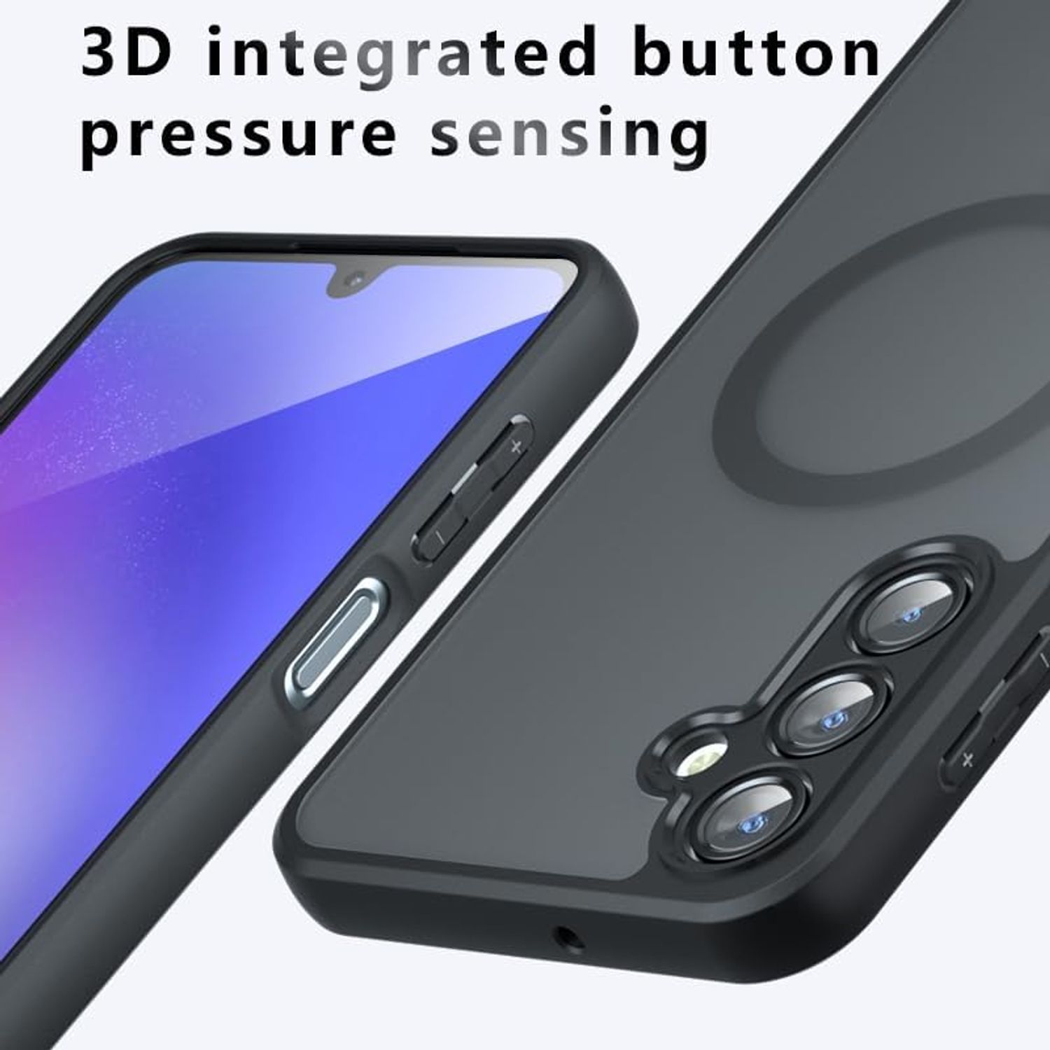 Husa Magnetica pentru Samsung Galaxy A36/A56 5G, Carcasa Protectie Antisoc, Subtire, Mata Translucida, Anti-Amprenta, Rezistenta, Negru